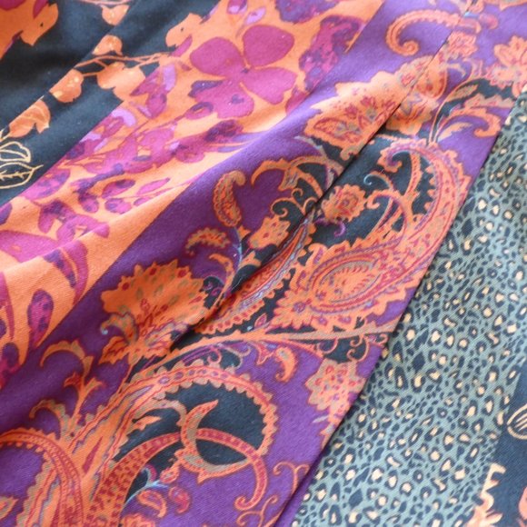 Soft Surroundings Wide Leg Full Length Curio Pants Black Multi USA Size Small - Picture 9 of 16